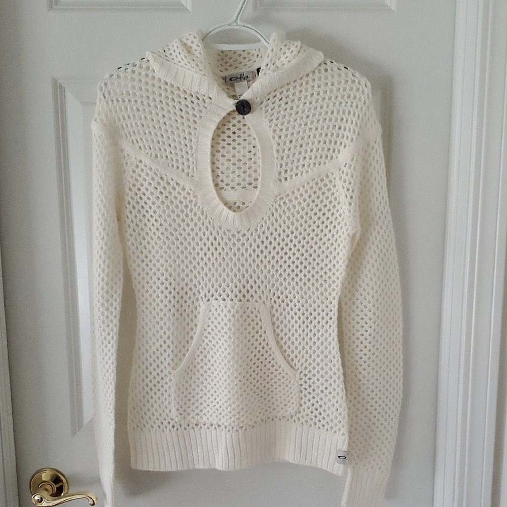 Oakley Off White Knit Women's Sweater Hooded Size M